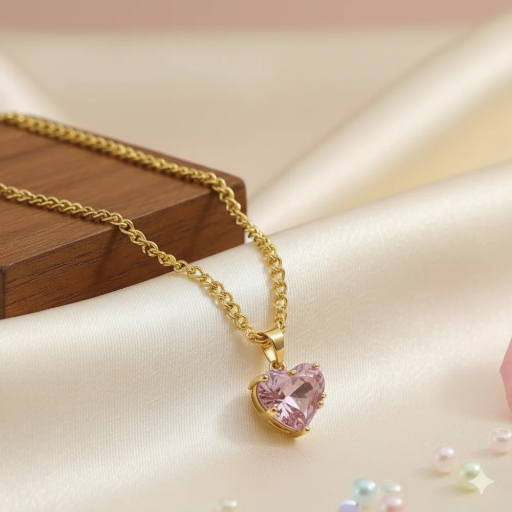 Pink Secret Initial Necklace With Custom Letter(A-Z) - Image 2