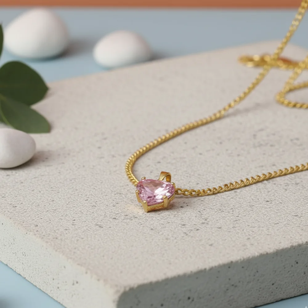 Pink Secret Initial Necklace With Custom Letter(A-Z) - Image 5