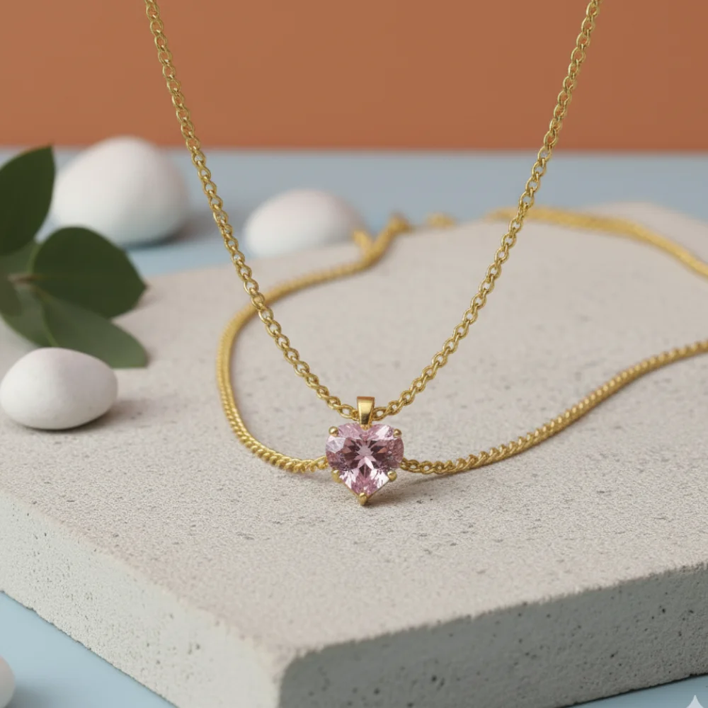 Pink Secret Initial Necklace With Custom Letter(A-Z) - Image 4