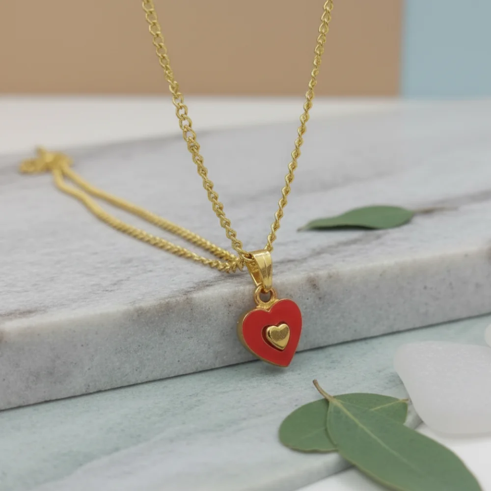 Red Secret Initial Necklace With Custom Letter(A-Z) - Image 2