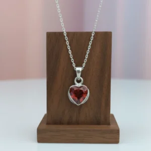 Secret Initial Necklace with Red Heart & Custom Letter(A-Z)