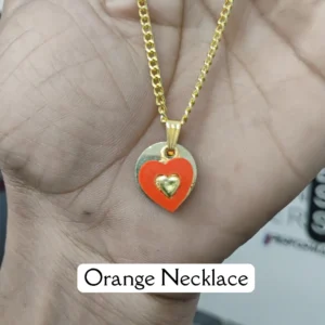 Orange Secret Initial Necklace With Custom Letter(A-Z)